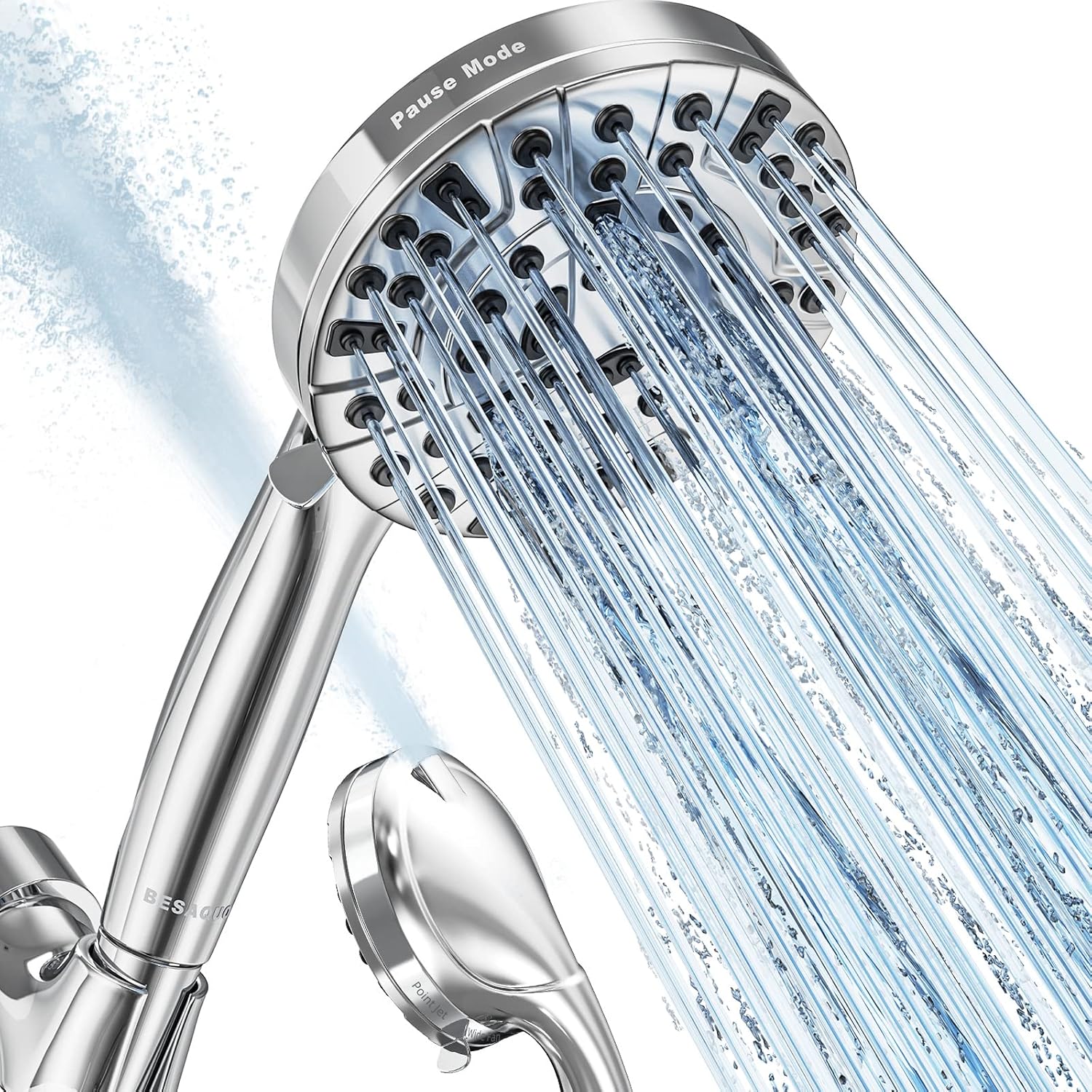 Shower Head,10 Functions High Pressure shower head with handheld, Built-in Pause Mode  2 Power Wash, Non-Clogging Nozzles High Flow Hand Held Shower Head, Leakproof 6.5ft HoseMetal Bracket
