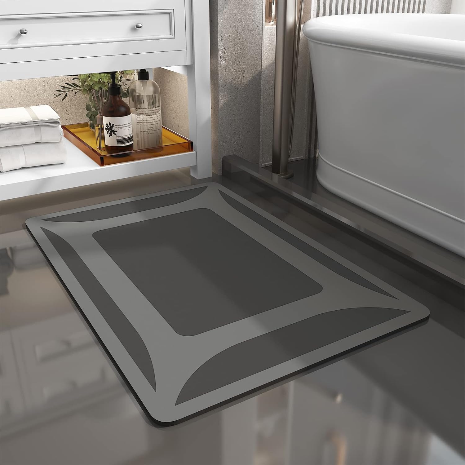 SIXHOME-Bath Mat Rug-Quick Dry Absorbent Rubber Backed Bathroom Mat Thin Bathroom Rugs Fit Under Door-Bath Mats for Floor Mat in Front of Sink-Shower Rug for Bathroom 24“X48“