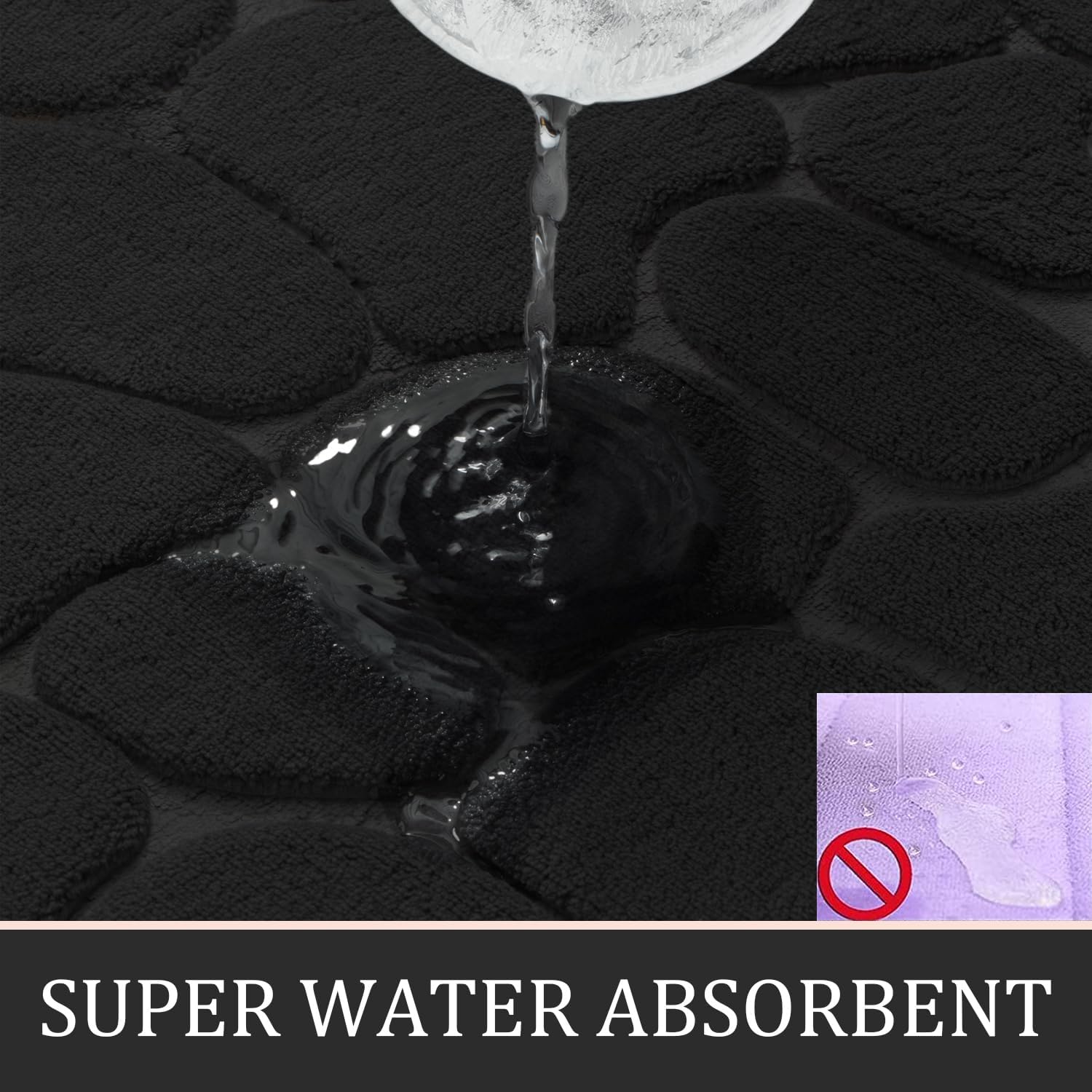 YIHOUSE Bathroom Rugs Mat Set 5 Piece Dark Grey, Memory Foam Bath Mats Sets, Non Slip Water Absorbent Washable Bath Rugs for Sink, Toilet and Floor YIHOUSE Bathroom Rugs Mat Set 5 Piece Dark Grey, Memory Foam Bath Mats Sets, Non Slip Water Absorbent Washable Bath Rugs for Sink, Toilet and Floor