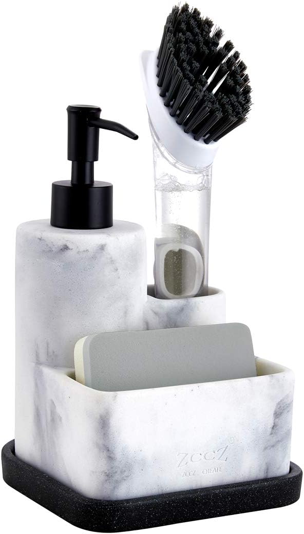 zccz-white-soap-dispenser-with-sponge-holder-kitchen-soap-dispenser-pump-sponge-caddy-and-brush-holder-3-in-1-set-organi