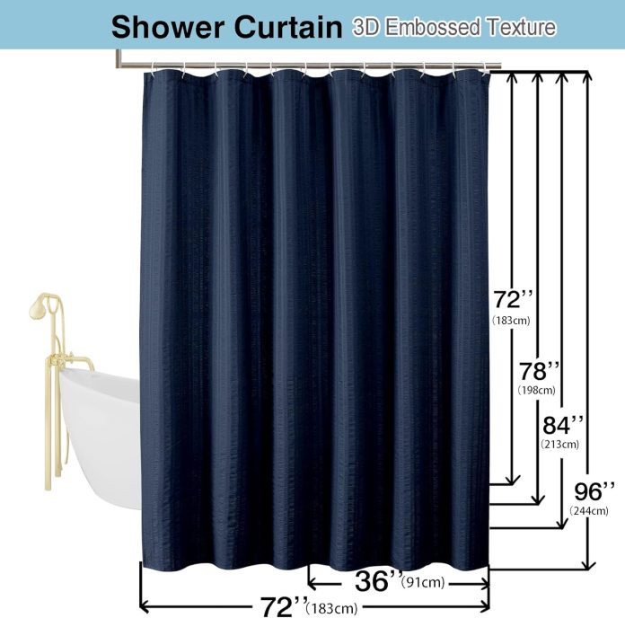 aiyufeng-moga-navy-blue-fabric-shower-curtain-review