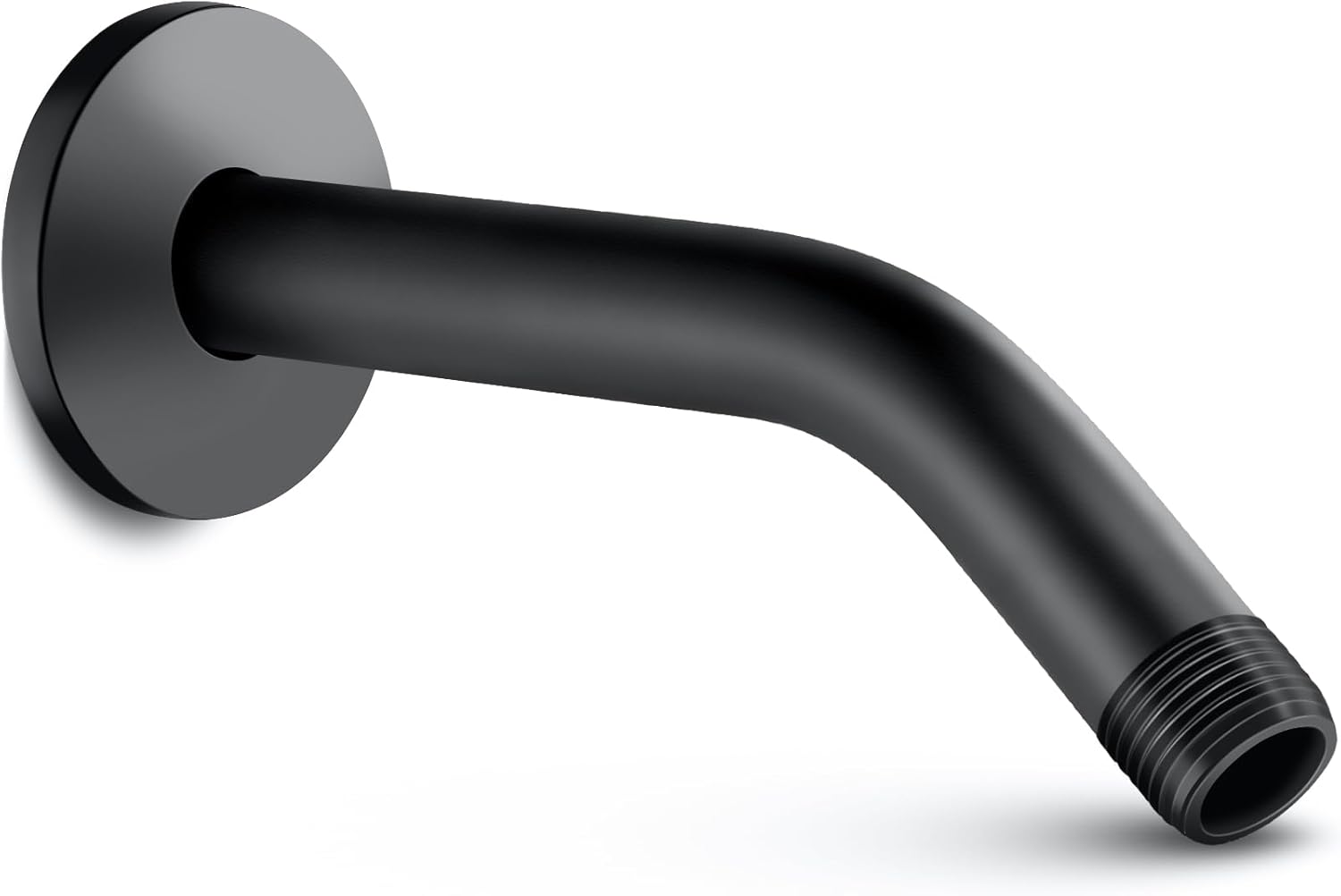 Cobbe Shower Arm with Flange and Teflon Tape, 6-Inches Wall Mounted Shower Pipe Arm Extension for Fixed Shower Head, Matte Black Cobbe Shower Arm with Flange and Teflon Tape, 6-Inches Wall Mounted Shower Pipe Arm Extension for Fixed Shower Head, Matte Black