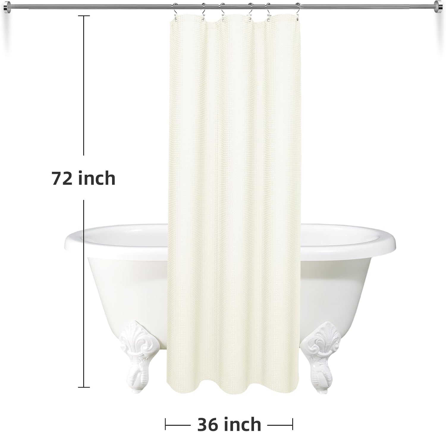 LaCyan 3 in 1 Waterproof Waffle Weave Shower Curtain and Clear Liner Set with 12 Stainless Steel Hooks Double Sided for Bathroom 72 Inches Heavy Duty Polyester Fabric Shower Curtains 72x72 LaCyan 3 in 1 Waterproof Waffle Weave Shower Curtain and Clear Liner Set with 12 Stainless Steel Hooks Double Sided for Bathroom 72 Inches Heavy Duty Polyester Fabric Shower Curtains 72x72