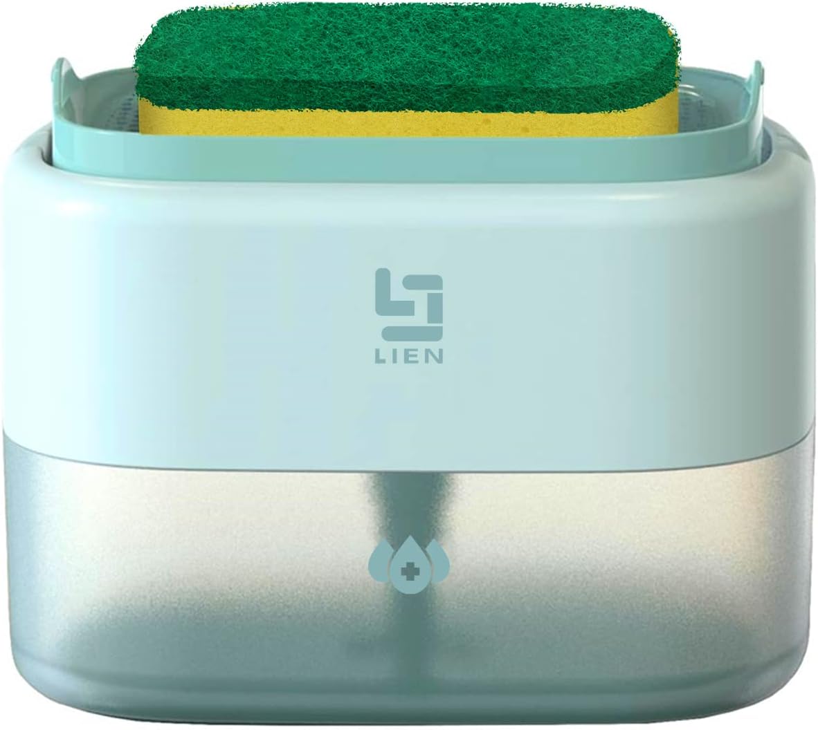 LIEN Dish Soap Dispenser and Sponge Holder, 2 in 1 Kitchen Countertop Sink Soap Dispenser, Dishwashing Soap Pump Dispenser (Sky Blue) LIEN Dish Soap Dispenser and Sponge Holder, 2 in 1 Kitchen Countertop Sink Soap Dispenser, Dishwashing Soap Pump Dispenser (Sky Blue)