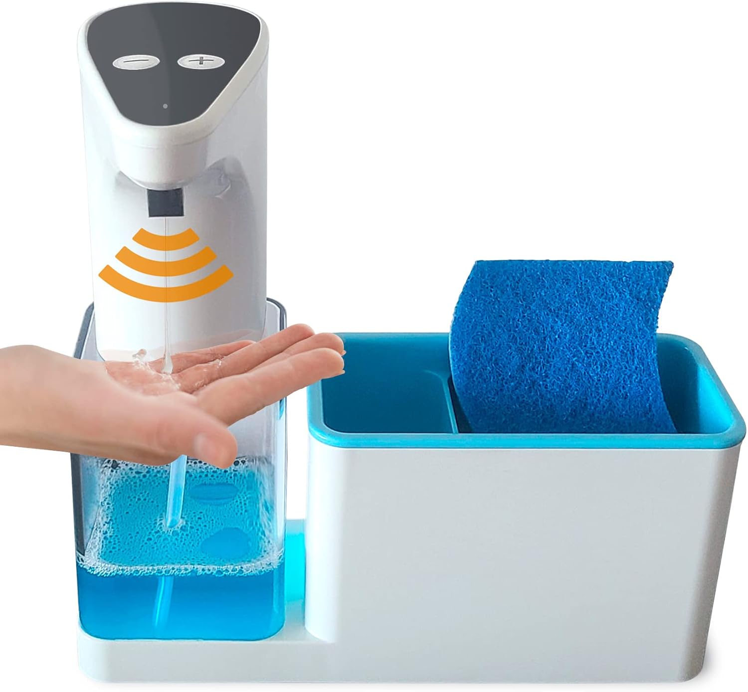 Automatic soap Dispenser Kitchen, Sink Organizer, Storage with Lotion Liquid, Sponge Holder, Hand-Free Soap Dispenser with a Infrared Sensor Pump Five Levels Regulation of Liquid soap, Touchless Automatic soap Dispenser Kitchen, Sink Organizer, Storage with Lotion Liquid, Sponge Holder, Hand-Free Soap Dispenser with a Infrared Sensor Pump Five Levels Regulation of Liquid soap, Touchless