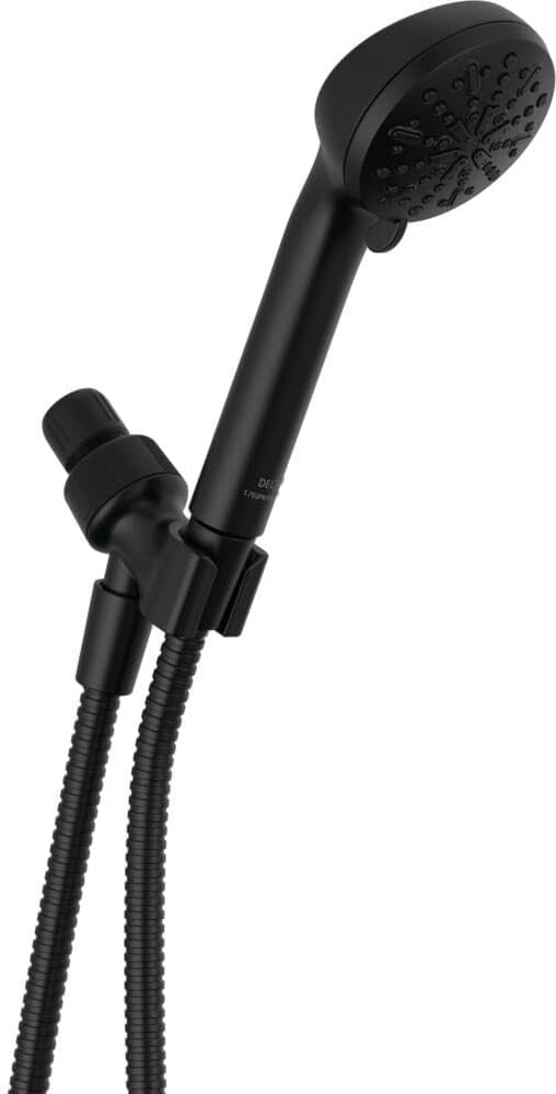 Delta Faucet 4-Spray Handheld Shower Head, Black Shower Head with Hose, Showerheads Handheld Showers, Handheld Shower Heads, Detachable Shower Head, Hand Shower 2.5 GPM, Matte Black 75413DBL Delta Faucet 4-Spray Handheld Shower Head, Black Shower Head with Hose, Showerheads Handheld Showers, Handheld Shower Heads, Detachable Shower Head, Hand Shower 2.5 GPM, Matte Black 75413DBL