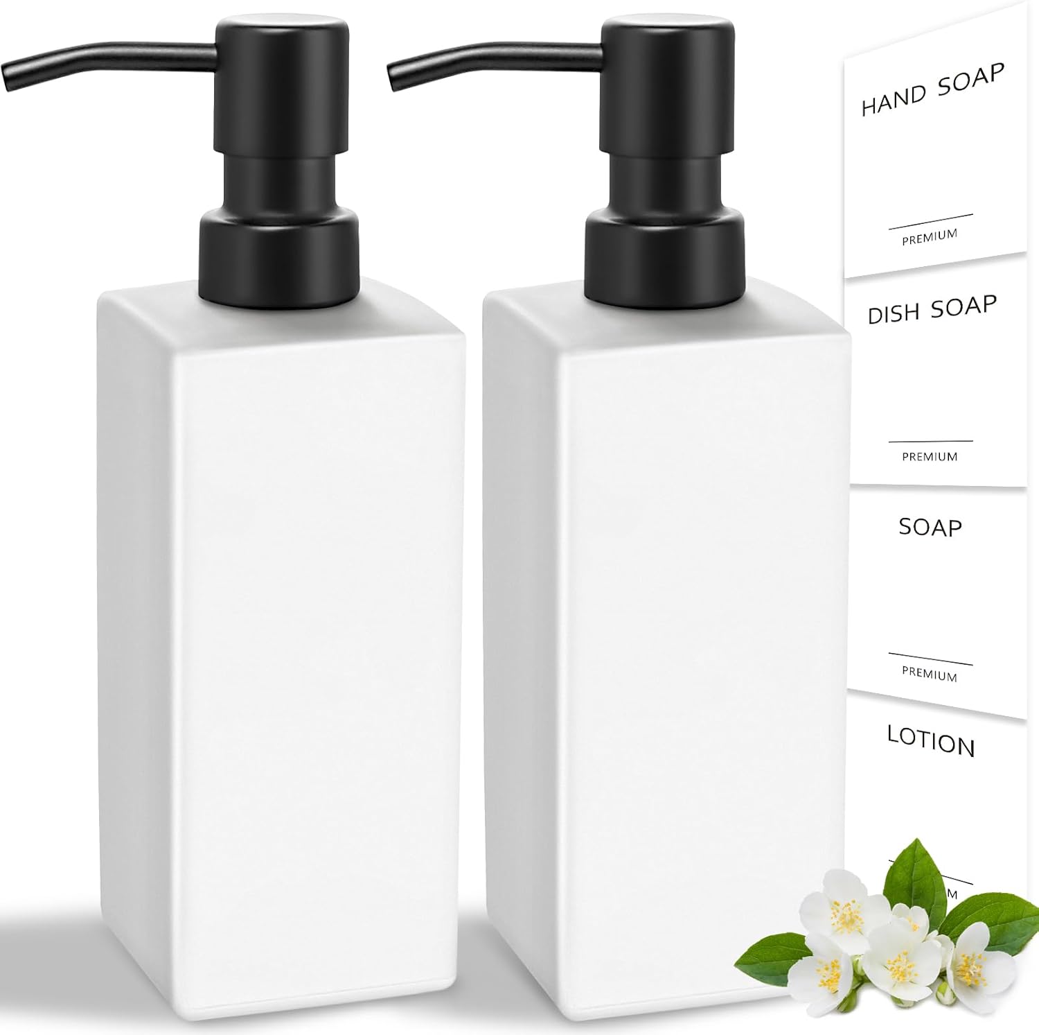 GMISUN Black Soap Dispenser, Hand Soap Dispenser Bathroom, 12oz Glass Soap Dispenser with Stainless Steel Pump, Liquid Dish Soap Dispenser for Kitchen, Modern Bathroom/Kitchen Soap Dispenser Set GMISUN Black Soap Dispenser, Hand Soap Dispenser Bathroom, 12oz Glass Soap Dispenser with Stainless Steel Pump, Liquid Dish Soap Dispenser for Kitchen, Modern Bathroom/Kitchen Soap Dispenser Set