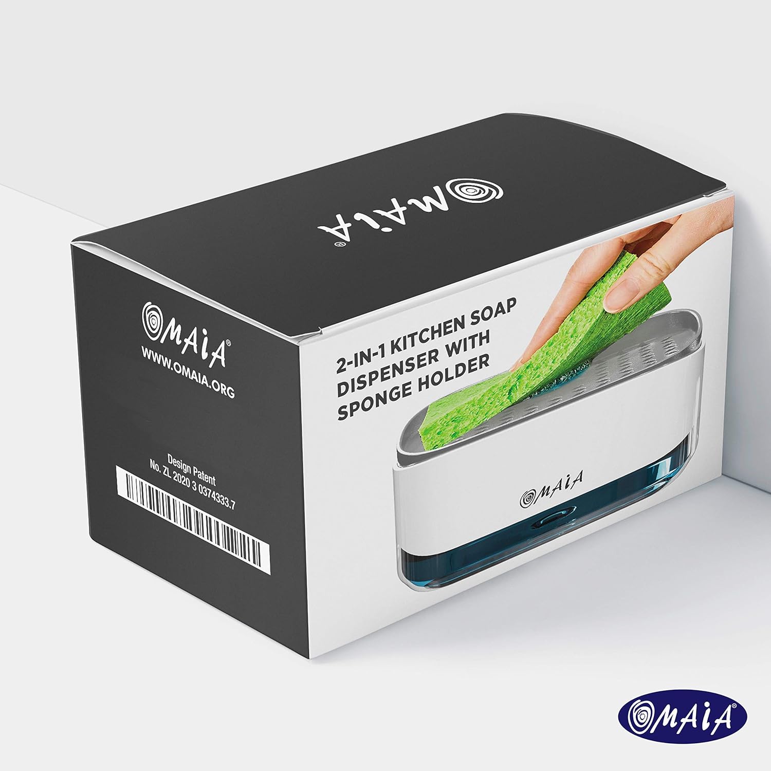 OMAIA 2-in-1 Dish Soap Dispenser with Sponge Holder - Smart Kitchen Gadget - Sink Countertop Organizer OMAIA 2-in-1 Dish Soap Dispenser with Sponge Holder - Smart Kitchen Gadget - Sink Countertop Organizer