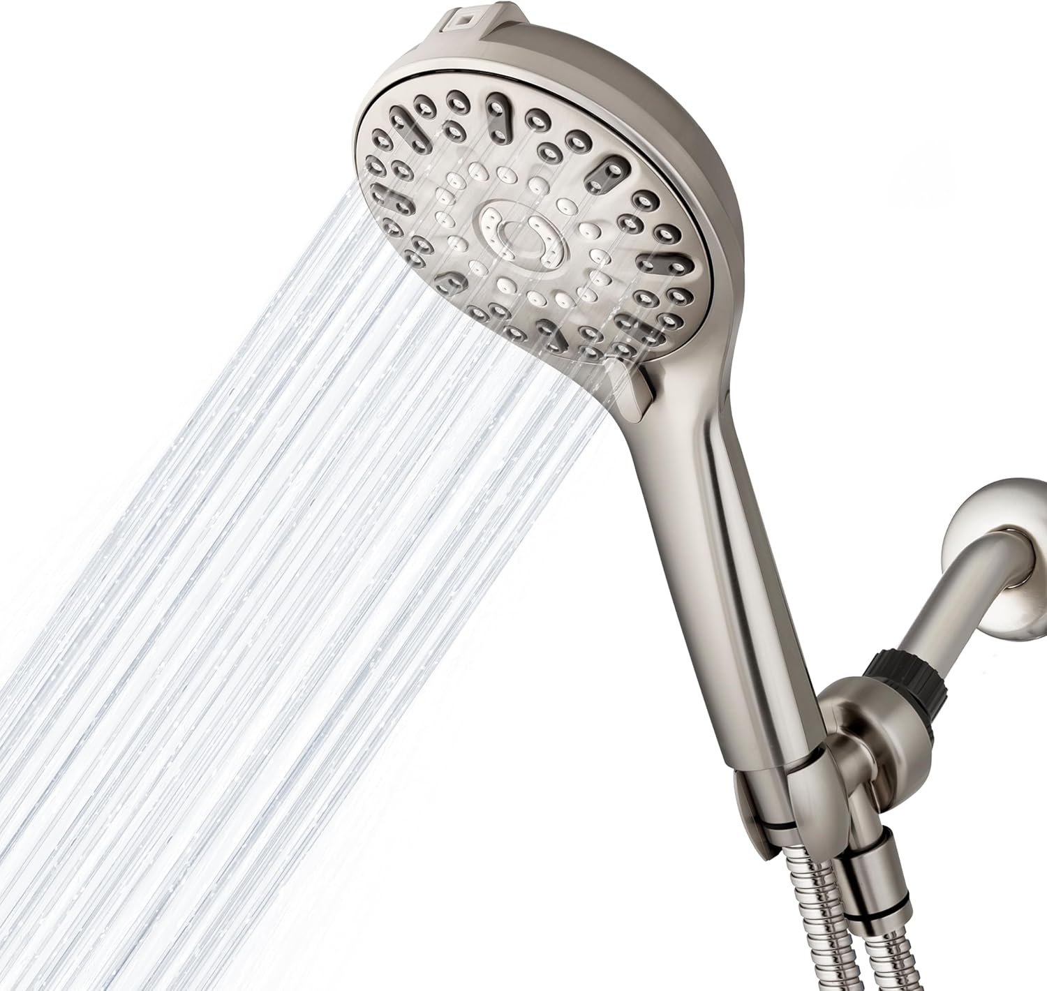 Waterpik ShowerClean Pro Hand Held Shower Head High Pressure Rinser With Built-in Power Jet -Wash, Shower -Cleaner In Brushed Nickel, QCM-769ME Waterpik ShowerClean Pro Hand Held Shower Head High Pressure Rinser With Built-in Power Jet -Wash, Shower -Cleaner In Brushed Nickel, QCM-769ME