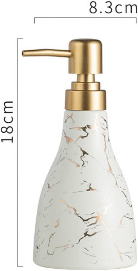 YYW Ceramics Soap Dispenser Modern Liquid Hand Soap Holder for Bathroom Kitchen Marbling Reusable Erlenmeyer Dispenser Detergent Bottle (White) YYW Ceramics Soap Dispenser Modern Liquid Hand Soap Holder for Bathroom Kitchen Marbling Reusable Erlenmeyer Dispenser Detergent Bottle (White)