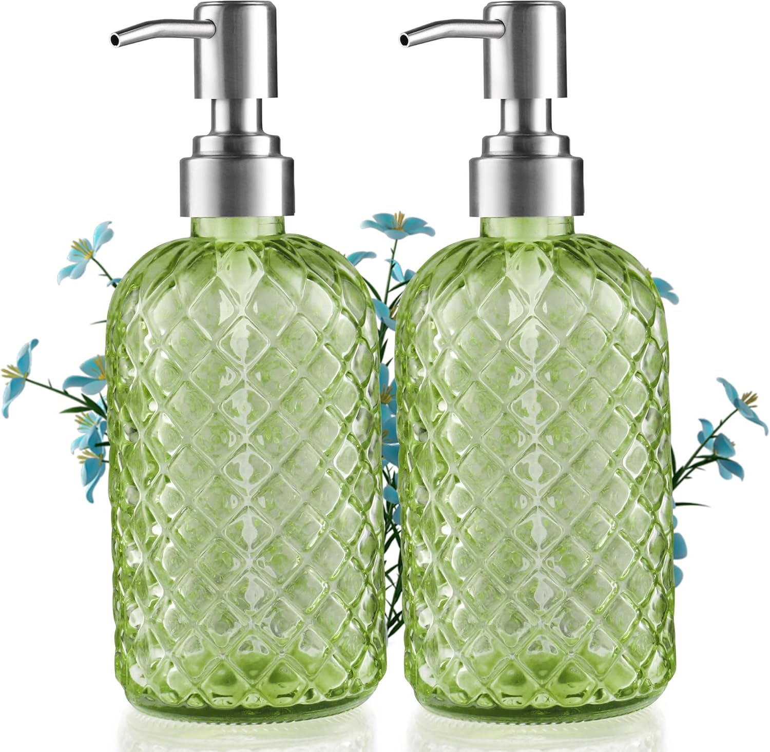 14 Oz Refillable Glass Soap Dispenser with Rust Proof Stainless Steel Pump, for Dispense Hand soap, Body wash, Lotion 14 Oz Refillable Glass Soap Dispenser with Rust Proof Stainless Steel Pump, for Dispense Hand soap, Body wash, Lotion