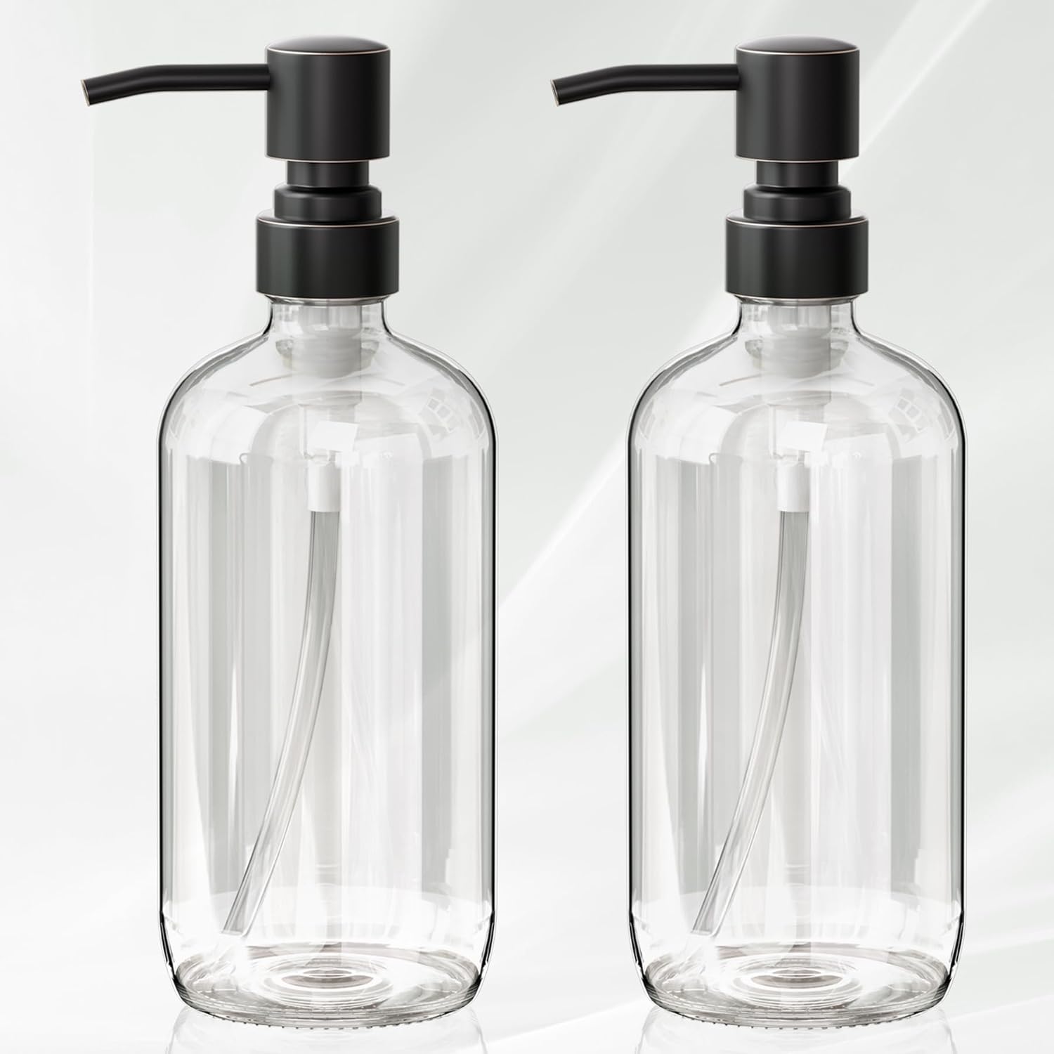 AmazerBath Soap Dispenser, Pack Glass Soap Dispenser with Pump Stainless Steel, Oz Hand Soap Bottles Bathroom Kitchen, Clear AmazerBath Soap Dispenser, Pack Glass Soap Dispenser with Pump Stainless Steel, Oz Hand Soap Bottles Bathroom Kitchen, Clear