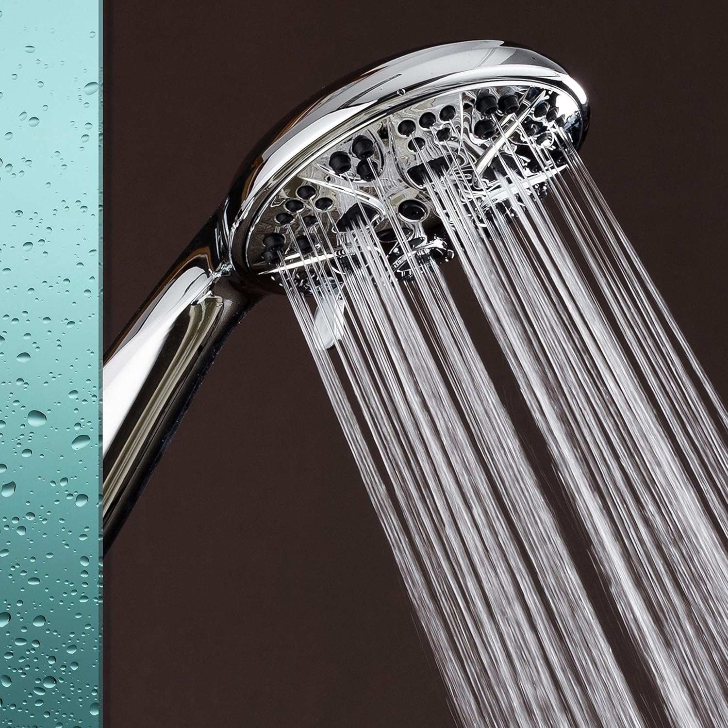 AquaDance Giant 6-Setting All Chrome High Pressure Hand Held Shower Head with Hose for Ultimate Shower Spa! Officially Independently Tested to Meet Strict US Quality Performance Standards! AquaDance Giant 6-Setting All Chrome High Pressure Hand Held Shower Head with Hose for Ultimate Shower Spa! Officially Independently Tested to Meet Strict US Quality Performance Standards!