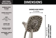 Delta 4-Setting In2ition 2-in-1 Dual Shower Head with HandHeld Spray, Brushed Nickel Detachable Shower Head with Hose, Showerhead, 1.75 GPM Flow Rate, Stainless 58498-SS