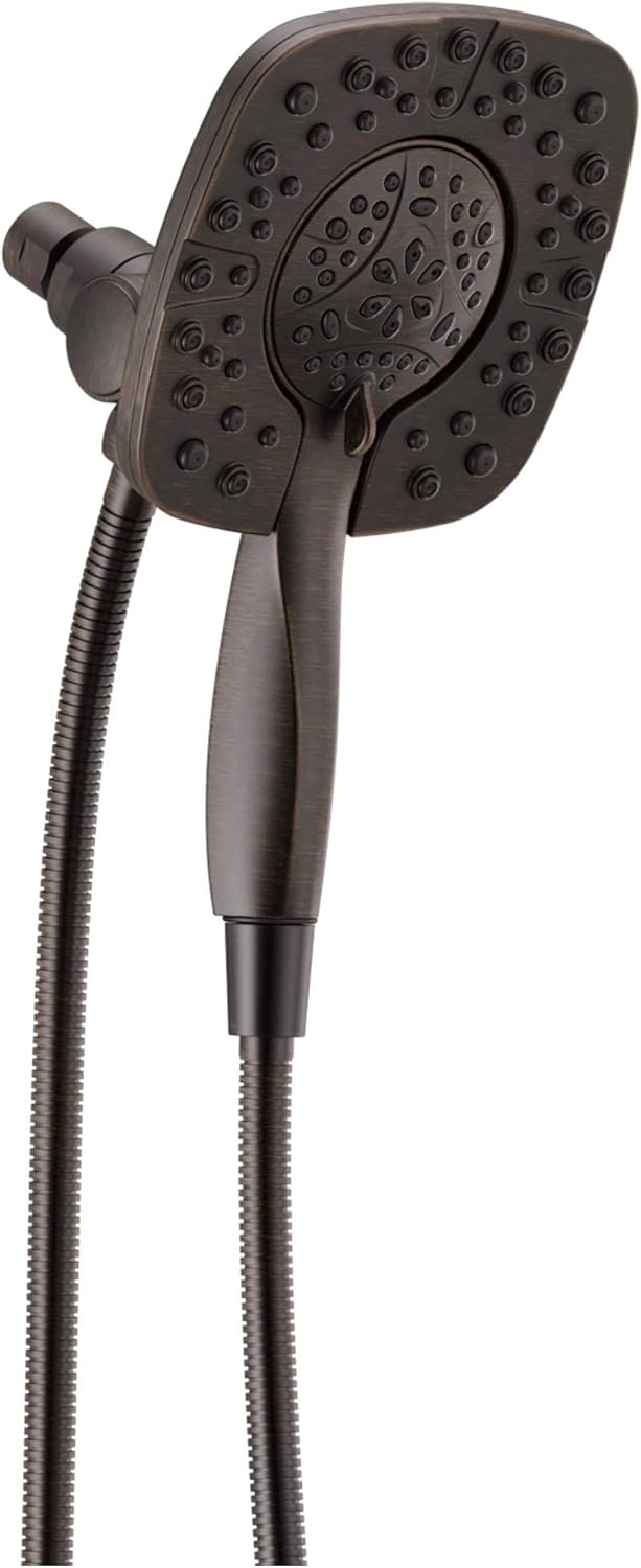 Delta 4-Setting In2ition 2-in-1 Dual Shower Head with HandHeld Spray, Brushed Nickel Detachable Shower Head with Hose, Showerhead, 1.75 GPM Flow Rate, Stainless 58498-SS Delta 4-Setting In2ition 2-in-1 Dual Shower Head with HandHeld Spray, Brushed Nickel Detachable Shower Head with Hose, Showerhead, 1.75 GPM Flow Rate, Stainless 58498-SS