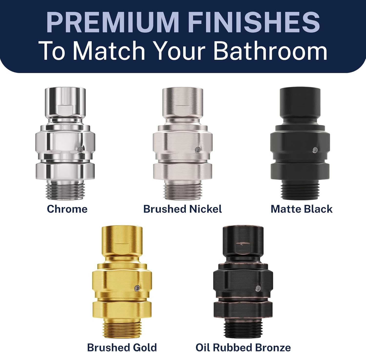 HammerHead Showers® Solid Metal Shower Head Swivel Ball Adapter, Chrome | Adjustable Pivot Ball To Adjust Showerhead Angle | Universal Connector Joint Fits Fixed, Hand Held Rain Shower Heads HammerHead Showers® Solid Metal Shower Head Swivel Ball Adapter, Chrome | Adjustable Pivot Ball To Adjust Showerhead Angle | Universal Connector Joint Fits Fixed, Hand Held Rain Shower Heads