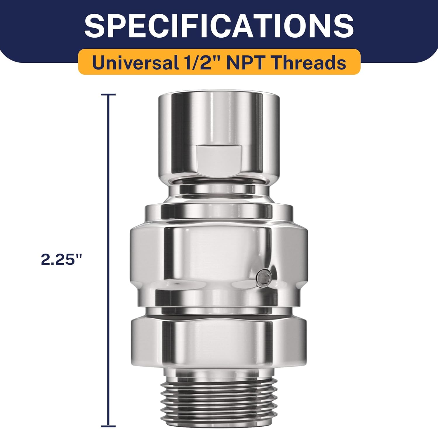 HammerHead Showers® Solid Metal Shower Head Swivel Ball Adapter, Chrome | Adjustable Pivot Ball To Adjust Showerhead Angle | Universal Connector Joint Fits Fixed, Hand Held Rain Shower Heads HammerHead Showers® Solid Metal Shower Head Swivel Ball Adapter, Chrome | Adjustable Pivot Ball To Adjust Showerhead Angle | Universal Connector Joint Fits Fixed, Hand Held Rain Shower Heads