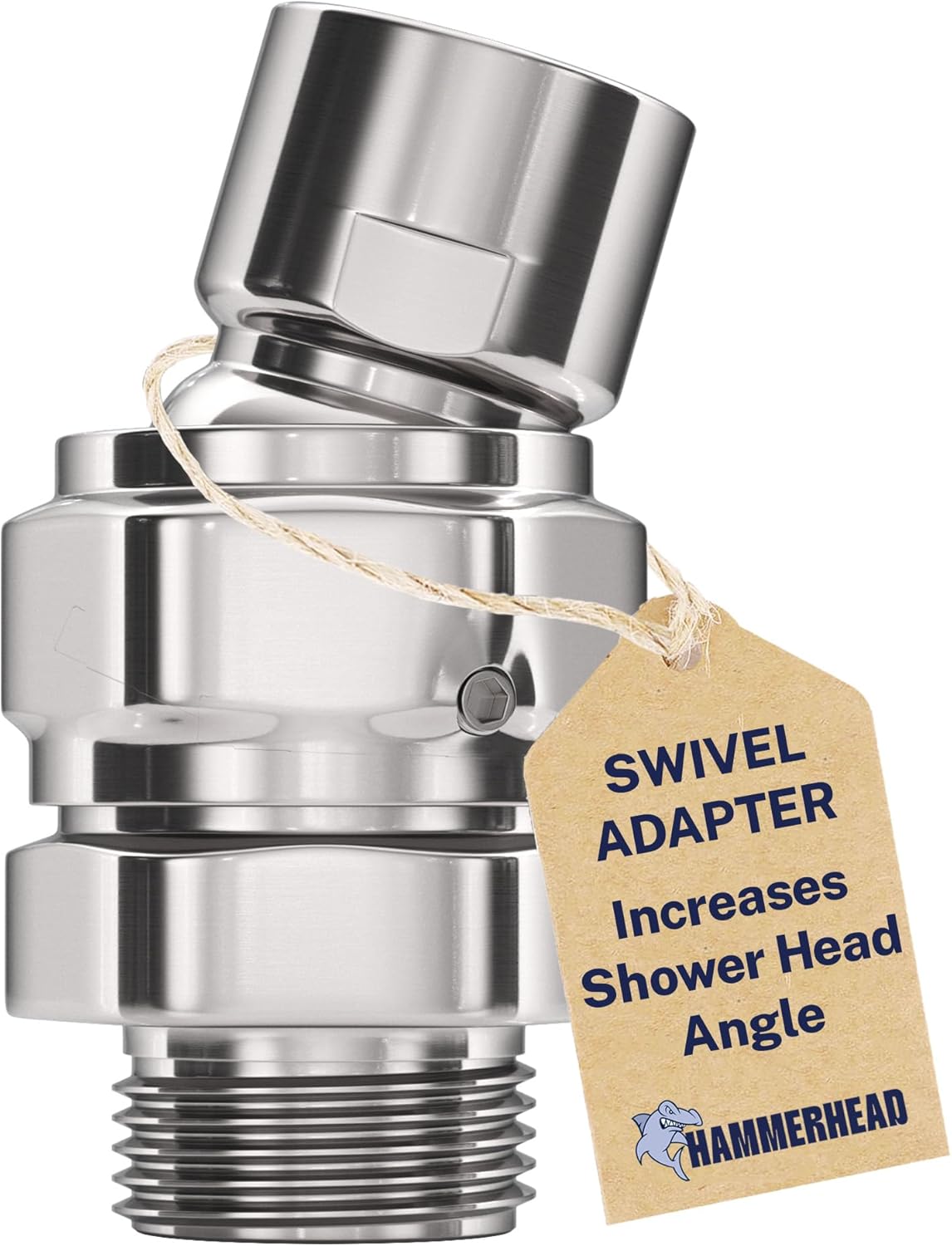 HammerHead Showers® Solid Metal Shower Head Swivel Ball Adapter, Chrome | Adjustable Pivot Ball To Adjust Showerhead Angle | Universal Connector Joint Fits Fixed, Hand Held Rain Shower Heads HammerHead Showers® Solid Metal Shower Head Swivel Ball Adapter, Chrome | Adjustable Pivot Ball To Adjust Showerhead Angle | Universal Connector Joint Fits Fixed, Hand Held Rain Shower Heads