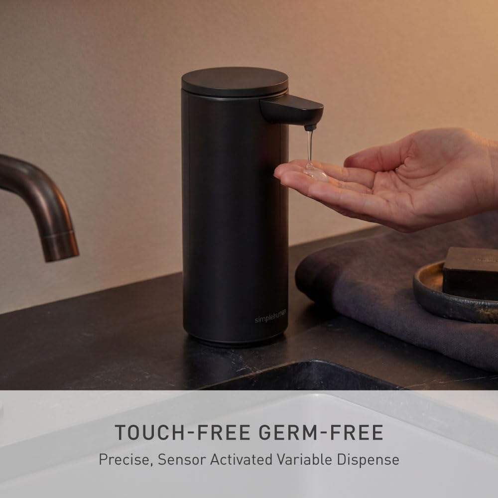 simplehuman oz. Touch-Free Automatic Rechargeable Sensor Pump, Matte Black Stainless Steel, New simplehuman oz. Touch-Free Automatic Rechargeable Sensor Pump, Matte Black Stainless Steel, New