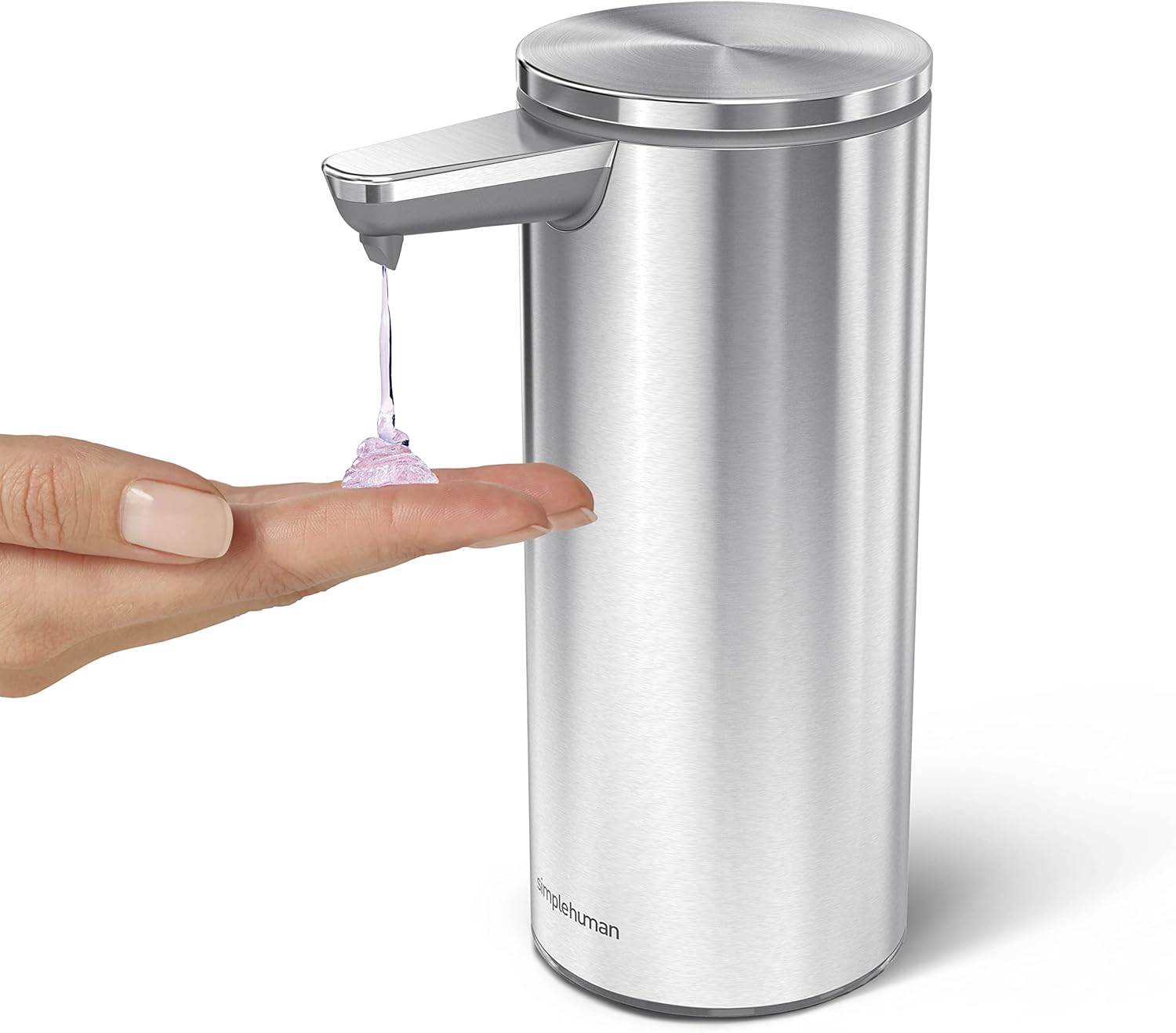 simplehuman oz. Touch-Free Rechargeable Sensor Liquid Soap Pump Dispenser, Brushed Stainless Steel simplehuman oz. Touch-Free Rechargeable Sensor Liquid Soap Pump Dispenser, Brushed Stainless Steel