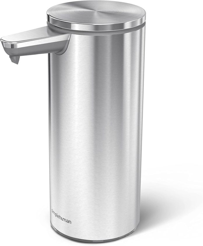 simplehuman-oz-touch-free-rechargeable-sensor-liquid-soap-pump-dispenser-brushed-stainless-steel