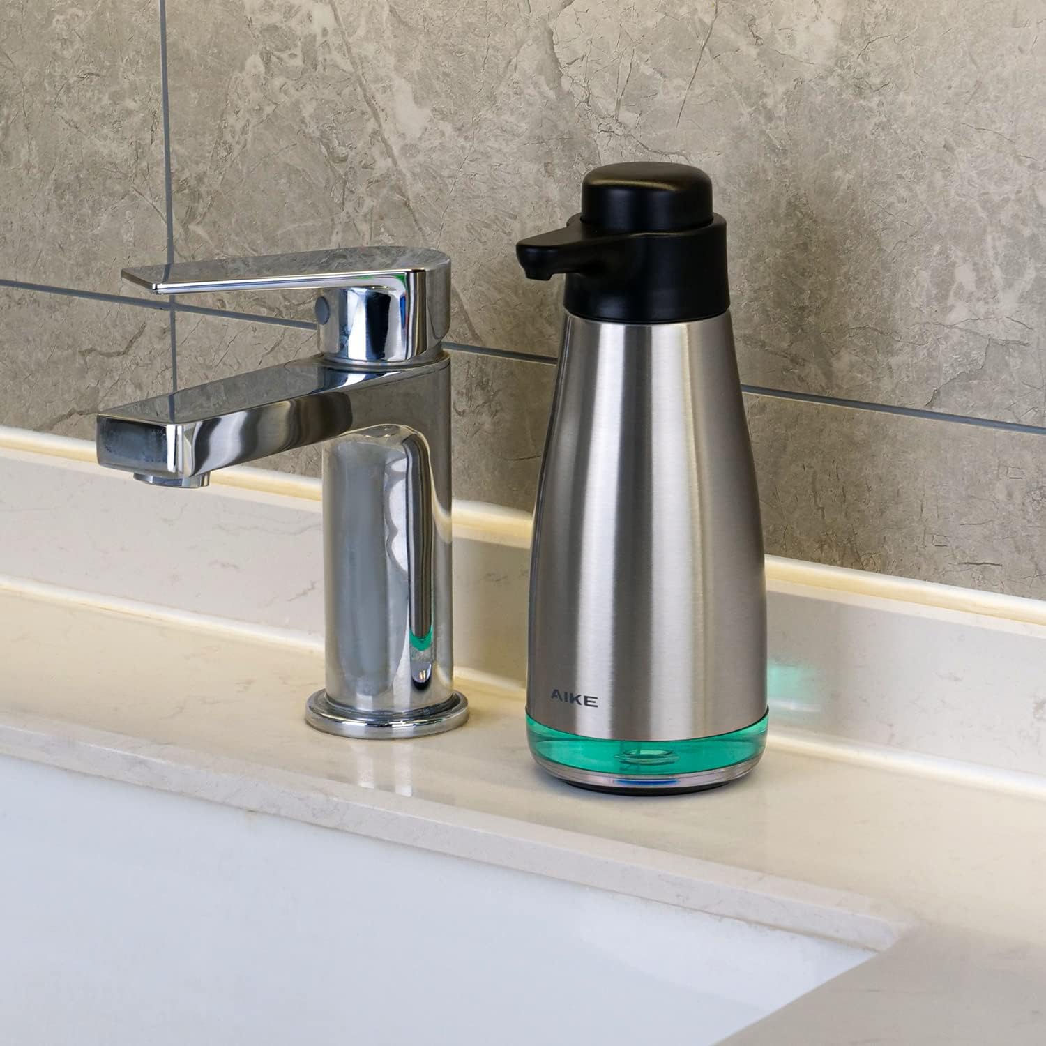 AIKE 15fl.oz Stainless Steel Liquid Soap Dispenser for Dish and Hand Soap AIKE 15fl.oz Stainless Steel Liquid Soap Dispenser for Dish and Hand Soap