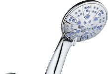 AquaDance 5525 Antimicrobial 30-Setting Shower Combo, Soft Purple, 4″