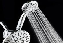 AquaDance Chrome 7″ Premium High Pressure 3-Way Rainfall Combo with Extra Long 72 inch Hose – Enjoy Luxury 6-Setting Rain Showerhead and Matching Hand Held Shower Separately or Together