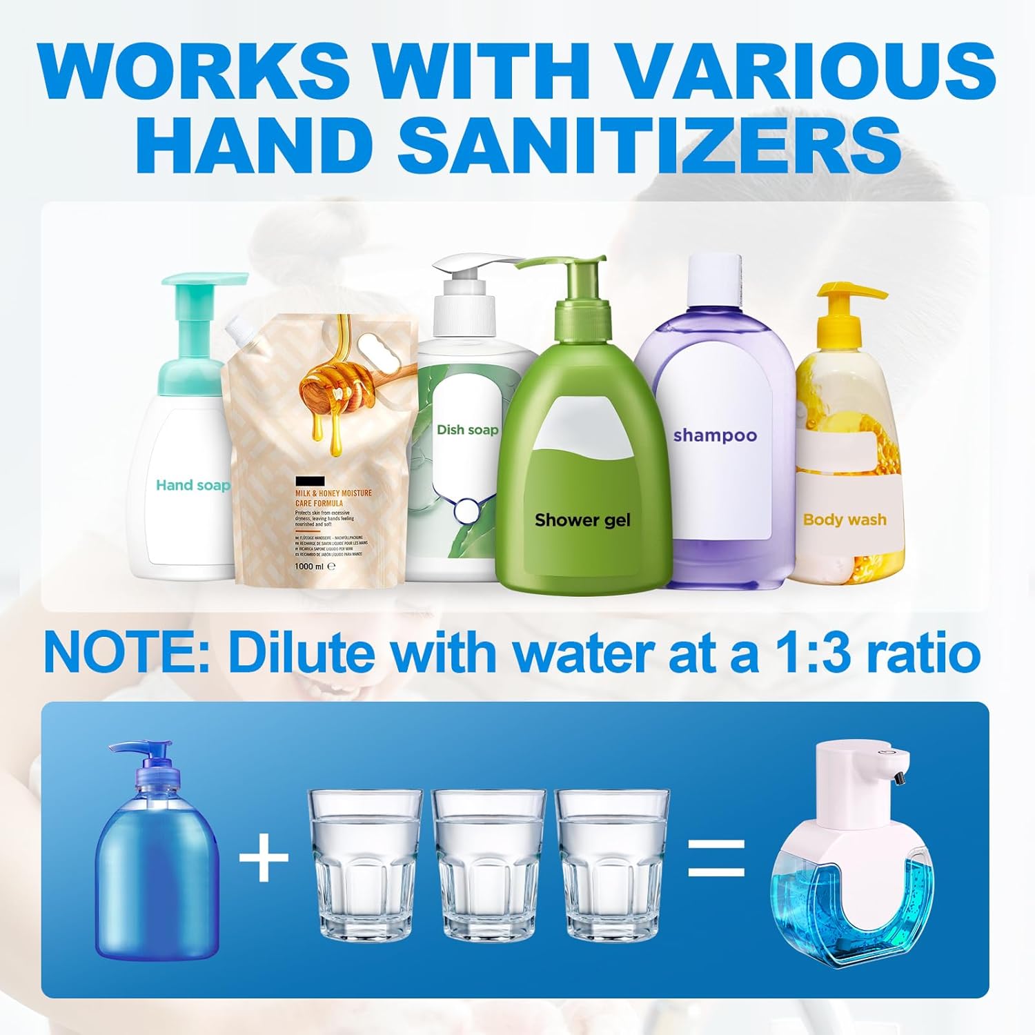 Automatic Foaming Soap Dispenser 15oz/420ml Foaming Hand Sanitizer Touchless Wall Mount with 4levels Adjustable Free Touch Electric Soap Dispenser Rechargeable with Sensor Automatic Foaming Soap Dispenser 15oz/420ml Foaming Hand Sanitizer Touchless Wall Mount with 4levels Adjustable Free Touch Electric Soap Dispenser Rechargeable with Sensor