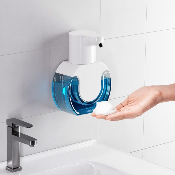 automatic-foaming-soap-dispenser-15oz420ml-foaming-hand-sanitizer-touchless-wall-mount-with-4levels-adjustable-free-touc
