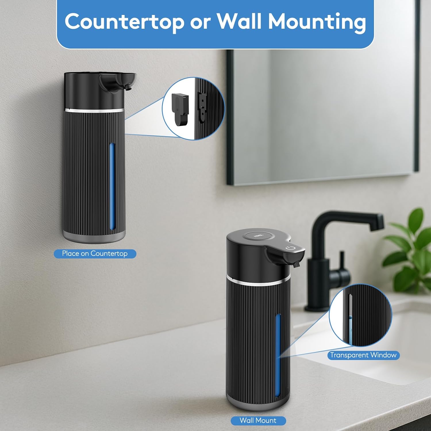 Automatic Soap Dispenser Touchless, 14.2oz/420ml Dish Hand Soap Dispenser for Kitchen Bathroom, Adjustable Volume for Thick Thin Liquid, USB C Rechargeable, Clog-Free, Black Automatic Soap Dispenser Touchless, 14.2oz/420ml Dish Hand Soap Dispenser for Kitchen Bathroom, Adjustable Volume for Thick Thin Liquid, USB C Rechargeable, Clog-Free, Black