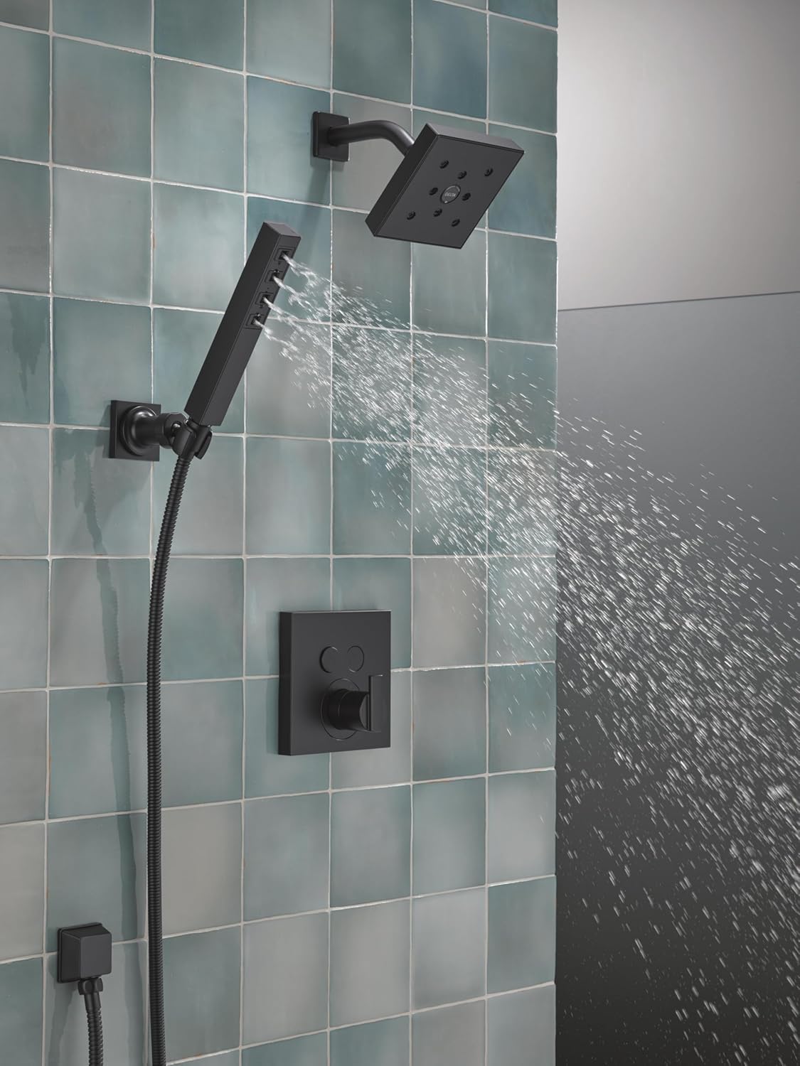 DELTA FAUCET 55567-BL H2Okinetic Adjustable Wall Mount Hand Shower Handshower, Matte Black DELTA FAUCET 55567-BL H2Okinetic Adjustable Wall Mount Hand Shower Handshower, Matte Black