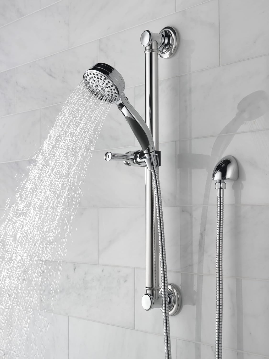 Delta Faucet 9-Spray Slide Bar Hand Held Shower with Hose, Chrome Handheld Shower Head, Slide Bar Hand Shower, Handheld Shower, Detachable Shower Head, Chrome 51900 Delta Faucet 9-Spray Slide Bar Hand Held Shower with Hose, Chrome Handheld Shower Head, Slide Bar Hand Shower, Handheld Shower, Detachable Shower Head, Chrome 51900