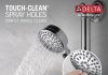 Delta Faucet 9-Spray Slide Bar Hand Held Shower with Hose, Chrome Handheld Shower Head, Slide Bar Hand Shower, Handheld Shower, Detachable Shower Head, Chrome 51900