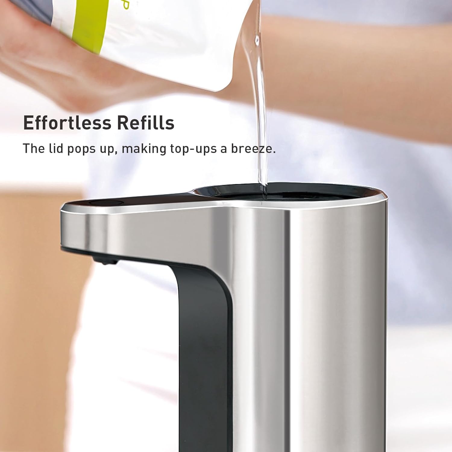 EKO Aroma Touchless Automatic Soap Dispenser for Kitchen and Bathroom, Liquid Hand Soap Dispenser, Water-Resistant and Rechargeable, fl oz (Stainless) EKO Aroma Touchless Automatic Soap Dispenser for Kitchen and Bathroom, Liquid Hand Soap Dispenser, Water-Resistant and Rechargeable, fl oz (Stainless)