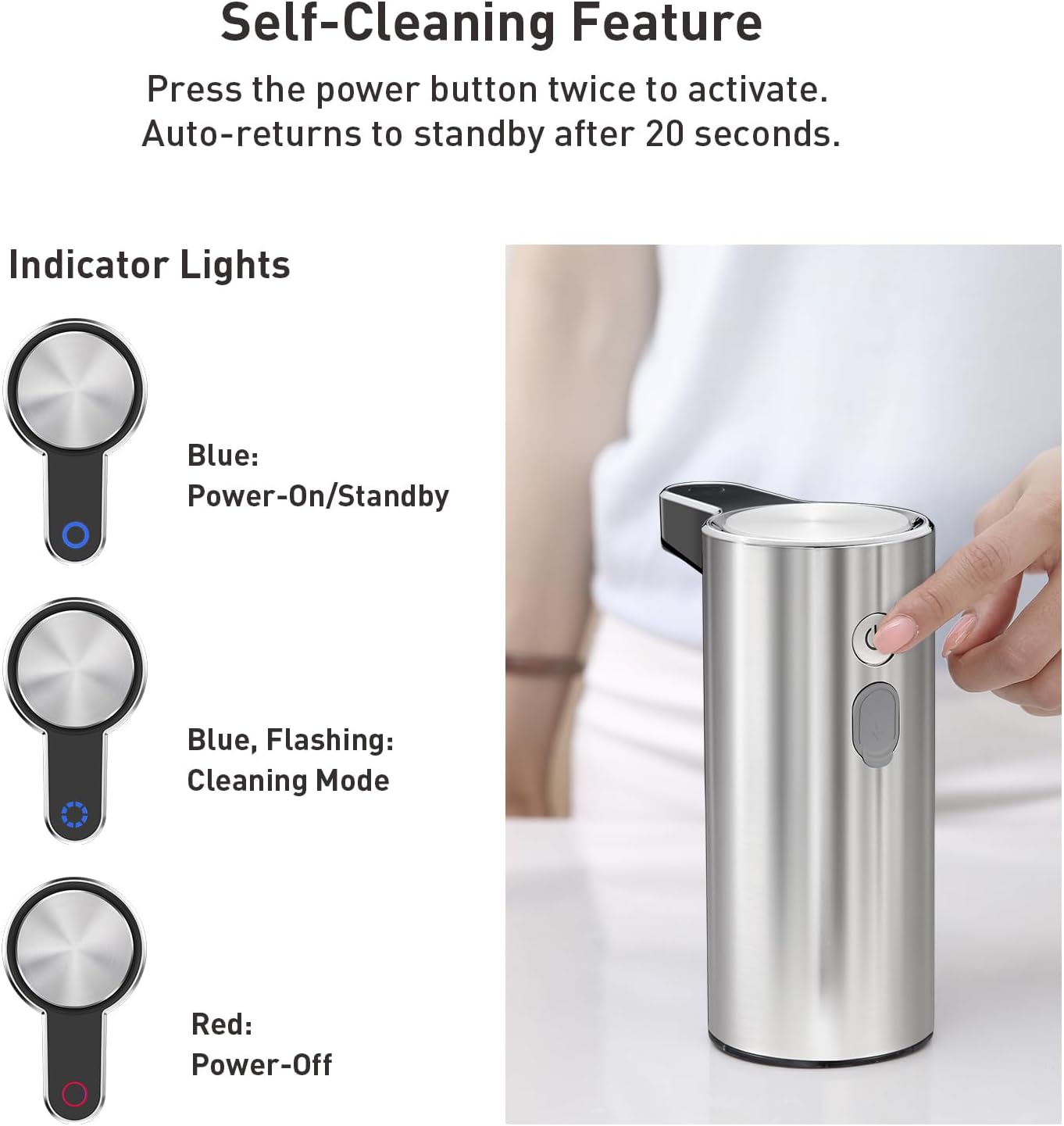 EKO Aroma Touchless Automatic Soap Dispenser for Kitchen and Bathroom, Liquid Hand Soap Dispenser, Water-Resistant and Rechargeable, fl oz (Stainless) EKO Aroma Touchless Automatic Soap Dispenser for Kitchen and Bathroom, Liquid Hand Soap Dispenser, Water-Resistant and Rechargeable, fl oz (Stainless)