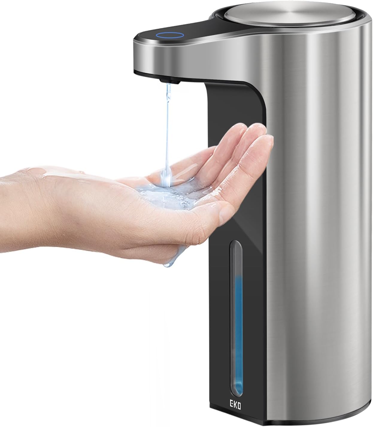 EKO Aroma Touchless Automatic Soap Dispenser for Kitchen and Bathroom, Liquid Hand Soap Dispenser, Water-Resistant and Rechargeable, fl oz (Stainless) EKO Aroma Touchless Automatic Soap Dispenser for Kitchen and Bathroom, Liquid Hand Soap Dispenser, Water-Resistant and Rechargeable, fl oz (Stainless)