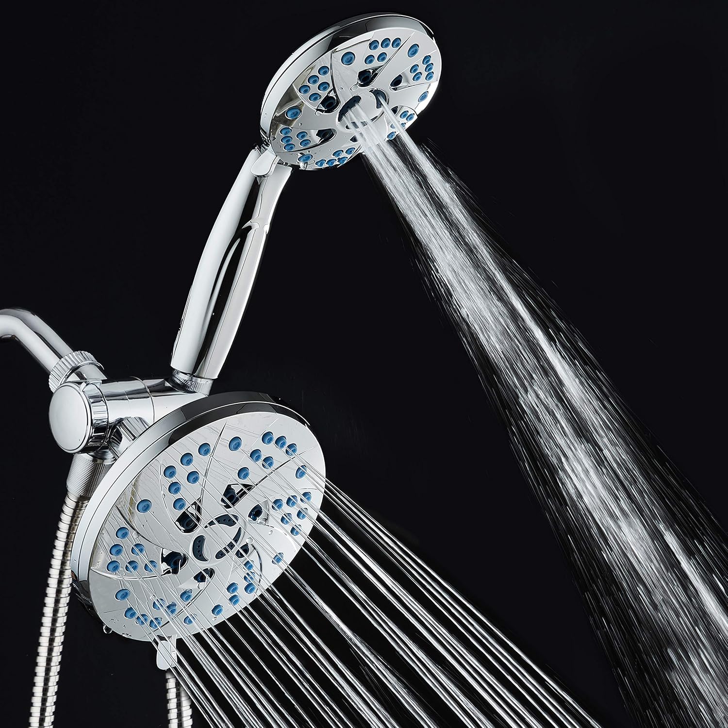 Hotel Spa AquaCare Spa Station High Pressure 48-mode 3-way Rainfall Handheld Shower Head Combo - Anti-Clog Nozzles, Extra-Long ft Stainless Steel Hose, 2nd Wall Bracket/All Chrome Finish Hotel Spa AquaCare Spa Station High Pressure 48-mode 3-way Rainfall Handheld Shower Head Combo - Anti-Clog Nozzles, Extra-Long ft Stainless Steel Hose, 2nd Wall Bracket/All Chrome Finish