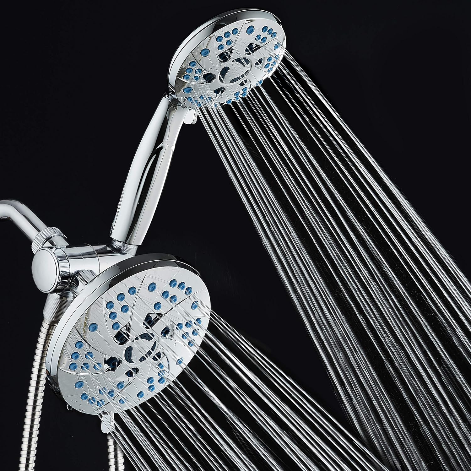 Hotel Spa AquaCare Spa Station High Pressure 48-mode 3-way Rainfall Handheld Shower Head Combo - Anti-Clog Nozzles, Extra-Long ft Stainless Steel Hose, 2nd Wall Bracket/All Chrome Finish Hotel Spa AquaCare Spa Station High Pressure 48-mode 3-way Rainfall Handheld Shower Head Combo - Anti-Clog Nozzles, Extra-Long ft Stainless Steel Hose, 2nd Wall Bracket/All Chrome Finish