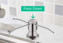 Soap Dispenser for Kitchen Sink, Built in Sink Soap Dispenser (Brushed Nickel), Countertop Soap Dispenser Pump with 47″ Extension Tube kit, No Need to Fill Little Bottle Again (Longer Thread Shaft)
