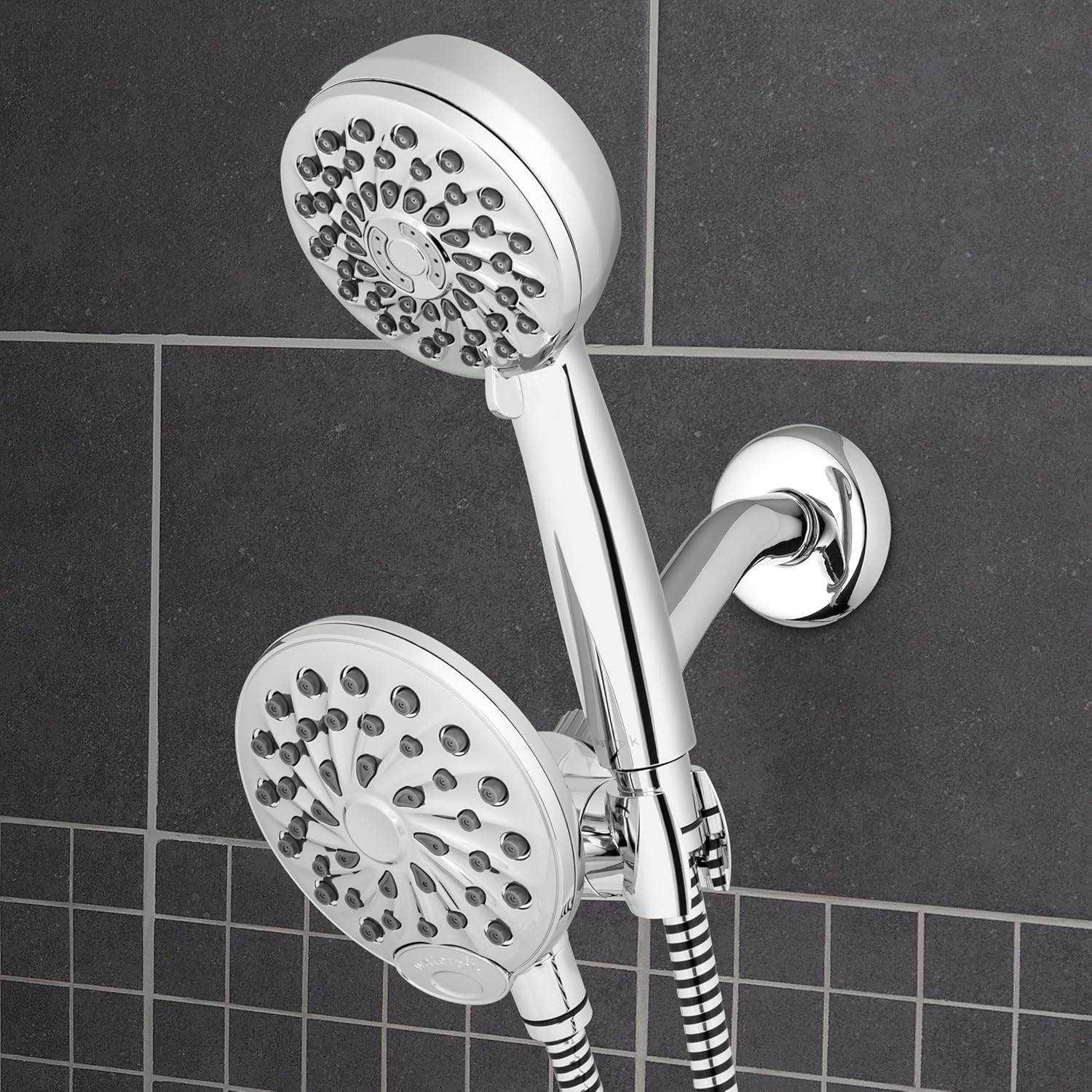 Waterpik One-Touch Dual 2-in-1 Shower System With Rain Shower Head and 7-Mode Hand Held Shower Head, Chrome XPB-133E-763E PowerPulse Chrome Settings Showerhead Combo 1.8 gpm Waterpik One-Touch Dual 2-in-1 Shower System With Rain Shower Head and 7-Mode Hand Held Shower Head, Chrome XPB-133E-763E PowerPulse Chrome Settings Showerhead Combo 1.8 gpm