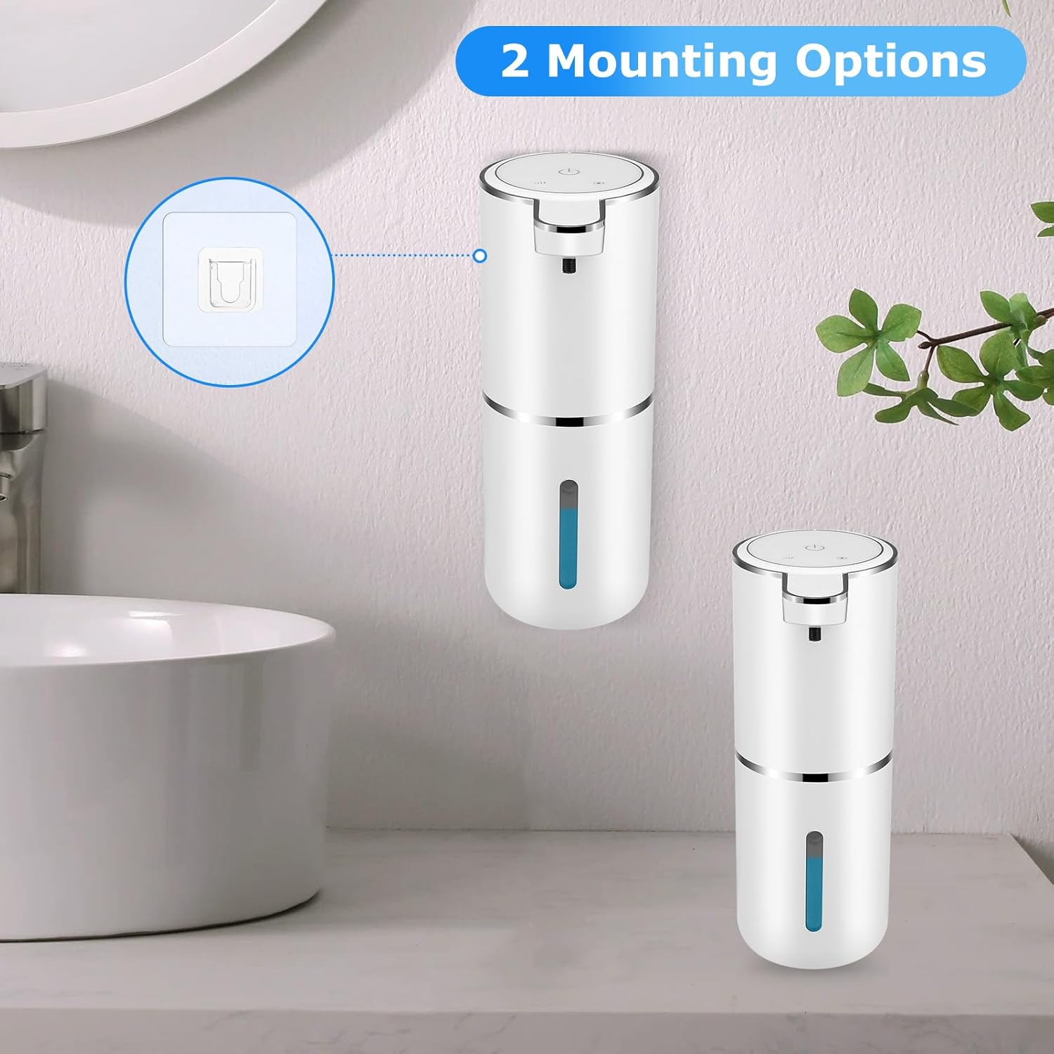 2 Pack Automatic Soap Dispensers,12.8oz/380ml USB Touchless Automatic Foaming Soap Dispenser,Rechargeabled Wall Mounted Smart Soap Dispenser for Bathroom Kitchen Dish Soap 2 Pack Automatic Soap Dispensers,12.8oz/380ml USB Touchless Automatic Foaming Soap Dispenser,Rechargeabled Wall Mounted Smart Soap Dispenser for Bathroom Kitchen Dish Soap