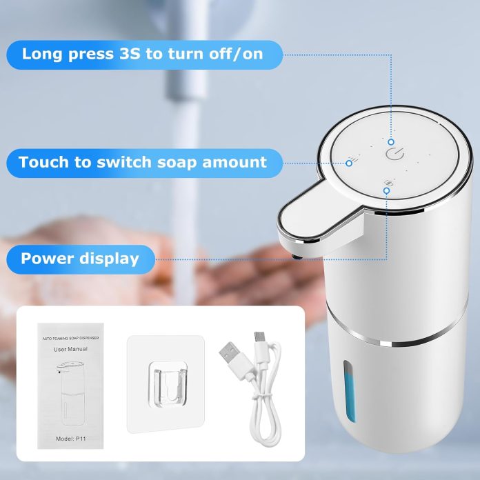2-pack-automatic-soap-dispensers128oz380ml-usb-touchless-automatic-foaming-soap-dispenserrechargeabled-wall-mounted-smar