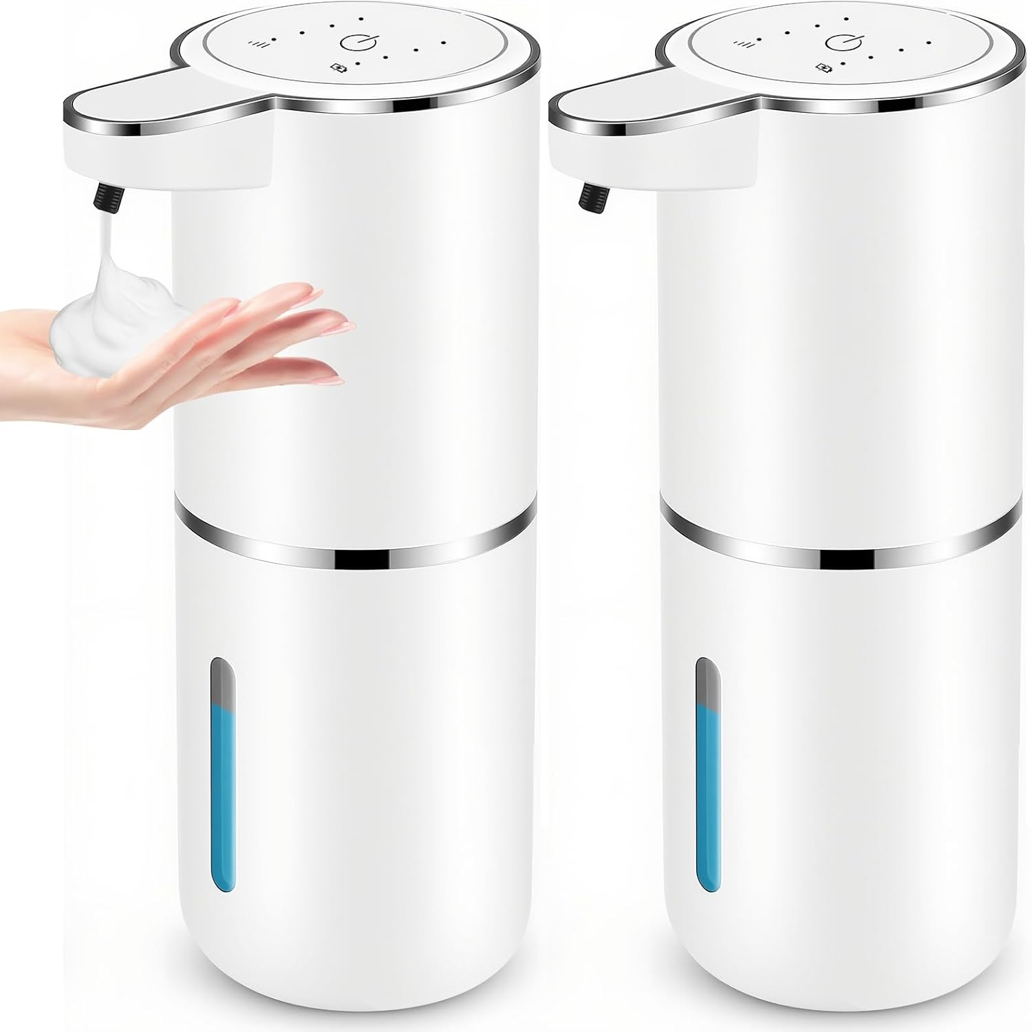 2 Pack Automatic Soap Dispensers,12.8oz/380ml USB Touchless Automatic Foaming Soap Dispenser,Rechargeabled Wall Mounted Smart Soap Dispenser for Bathroom Kitchen Dish Soap 2 Pack Automatic Soap Dispensers,12.8oz/380ml USB Touchless Automatic Foaming Soap Dispenser,Rechargeabled Wall Mounted Smart Soap Dispenser for Bathroom Kitchen Dish Soap