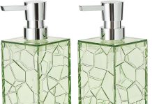 2 Pack Clear Rust Proof Soap Dispenser, Acrylic Plastic Hand Soap Lotion Dispenser Set for Bathroom&Kitchen