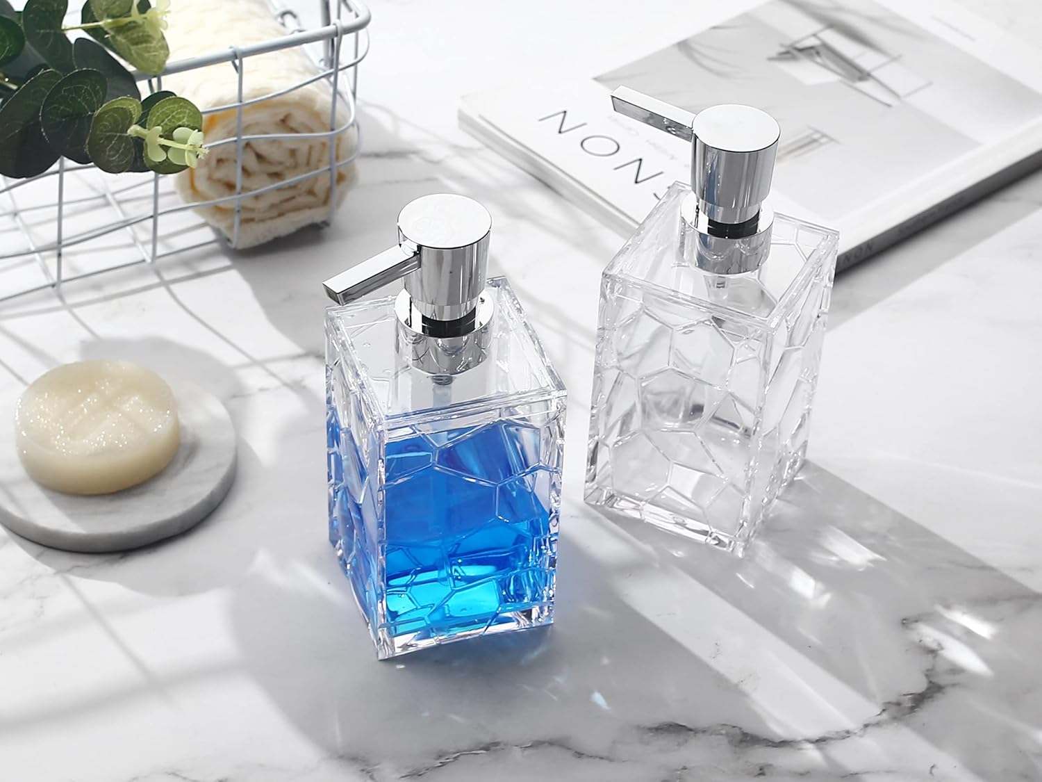 2 Pack Clear Rust Proof Soap Dispenser, Acrylic Plastic Hand Soap Lotion Dispenser Set for BathroomKitchen 2 Pack Clear Rust Proof Soap Dispenser, Acrylic Plastic Hand Soap Lotion Dispenser Set for BathroomKitchen