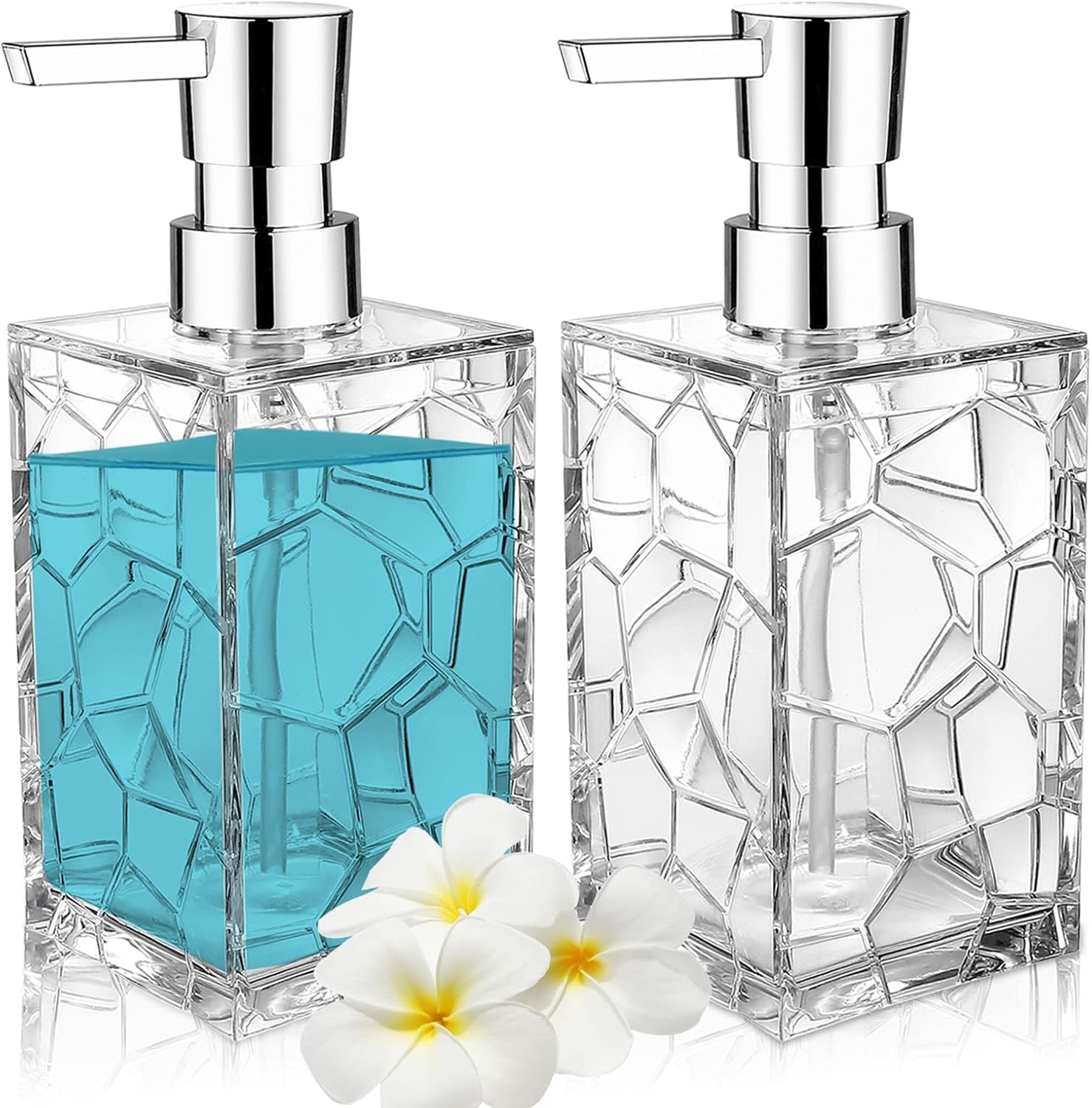 2 Pack Clear Rust Proof Soap Dispenser, Acrylic Plastic Hand Soap Lotion Dispenser Set for BathroomKitchen 2 Pack Clear Rust Proof Soap Dispenser, Acrylic Plastic Hand Soap Lotion Dispenser Set for BathroomKitchen