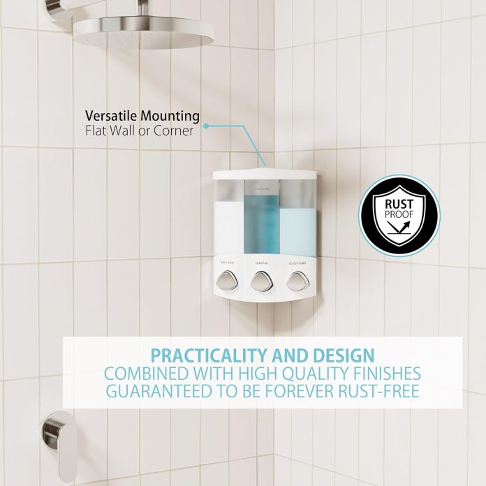 better-living-products-white-euro-series-trio-3-chamber-soap-and-shower-dispenser