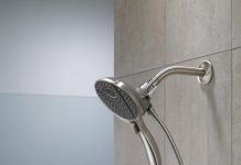 Delta Faucet 4-Spray In2ition Dual Shower Head with Handheld Spray, Chrome Shower Head with Hose, Handheld Shower Heads, Showerheads & Handheld Showers, Detachable Shower Head, Chrome 58467