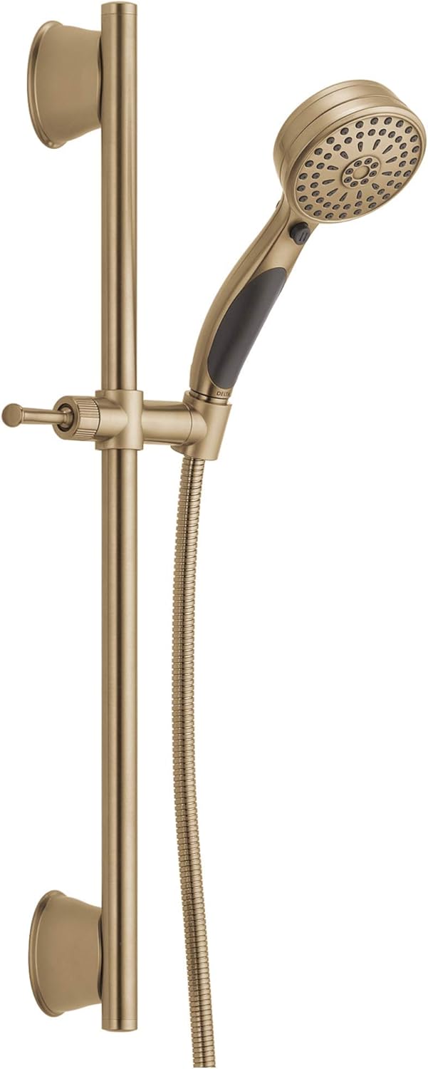 Delta Faucet 9-Spray Touch-Clean Slide Bar Hand Held Shower with Hose, Stainless 51549-SS Delta Faucet 9-Spray Touch-Clean Slide Bar Hand Held Shower with Hose, Stainless 51549-SS